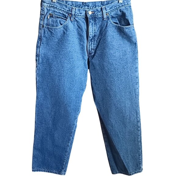 35x29 Vintage L.L. Bean Mens Flannel Lined Jeans Straight Fit Denim 1990's Mex - Picture 2 of 7